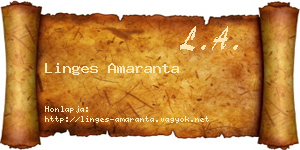 Linges Amaranta névjegykártya